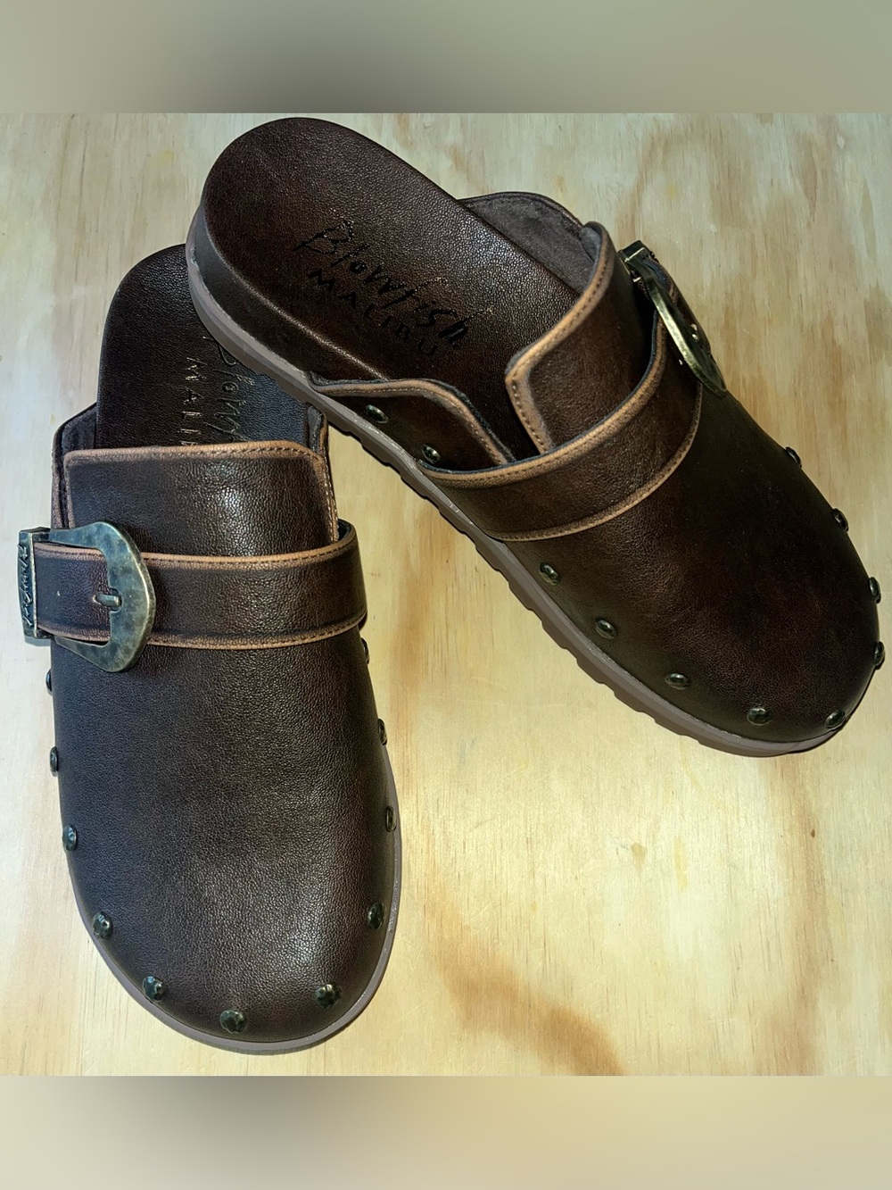 Blowfish vegan Leather Slip-On Mule with Antiqued Buckle